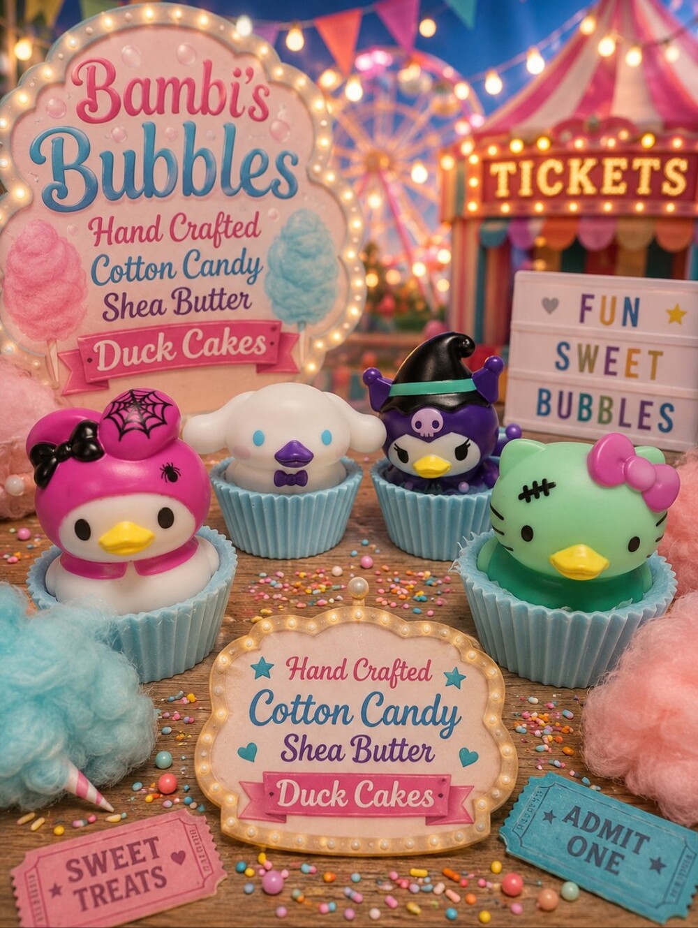 New! Hand-Crafted Cotton Candy Shea Butter Duck Cakes